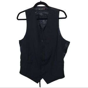 Rockin Sartorial Black 100% Wool Suit Vest